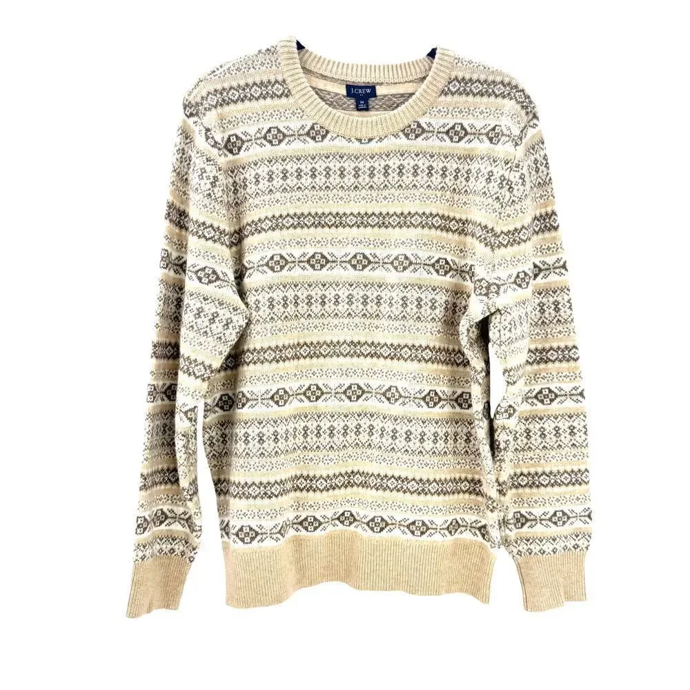 J. Crew Super Soft Lambswool-Blend Fair Isle Crewneck Sweater Size Medium NWT